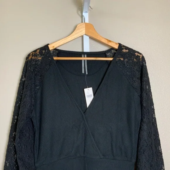 Anthropologie Lace-Sleeve Sweater Top - Picture 9 of 16